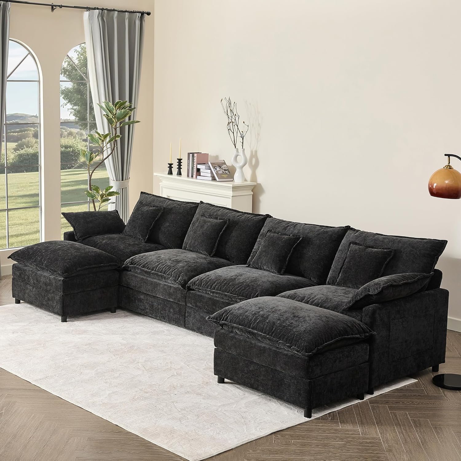 108" U-shaped sofa modular sofa Comfortable cloud sofa