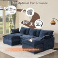 108" U Shaped Couch, Modular Sectional Sofa, 3-Seater Comfy Cloud Couch with Movable Ottoman, Deep Seat Couches for Living Room, Chenille, Slate