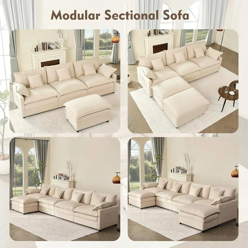 108" U-shaped sofa modular sofa Comfortable cloud sofa