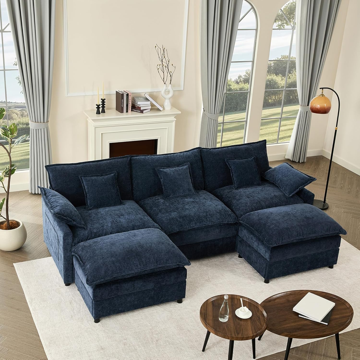 108" U-shaped sofa modular sofa Comfortable cloud sofa