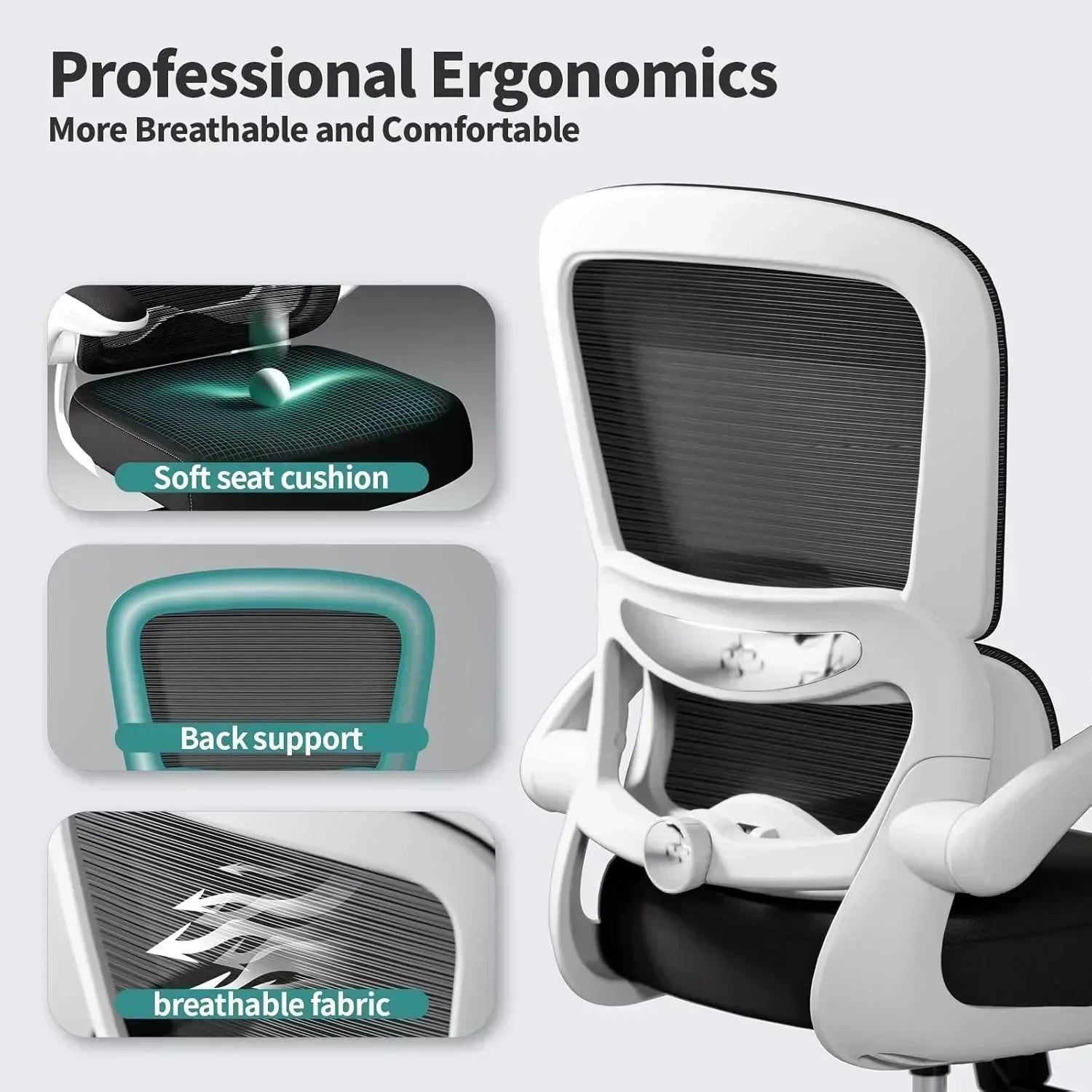TRALT Office Chair Ergonomic Desk Chair 330 lbs Home Mesh Gaming Chair with Wheels
