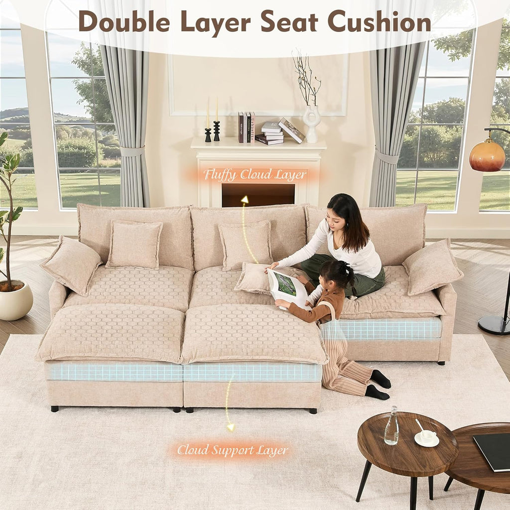 108" U-shaped sofa modular sofa Comfortable cloud sofa