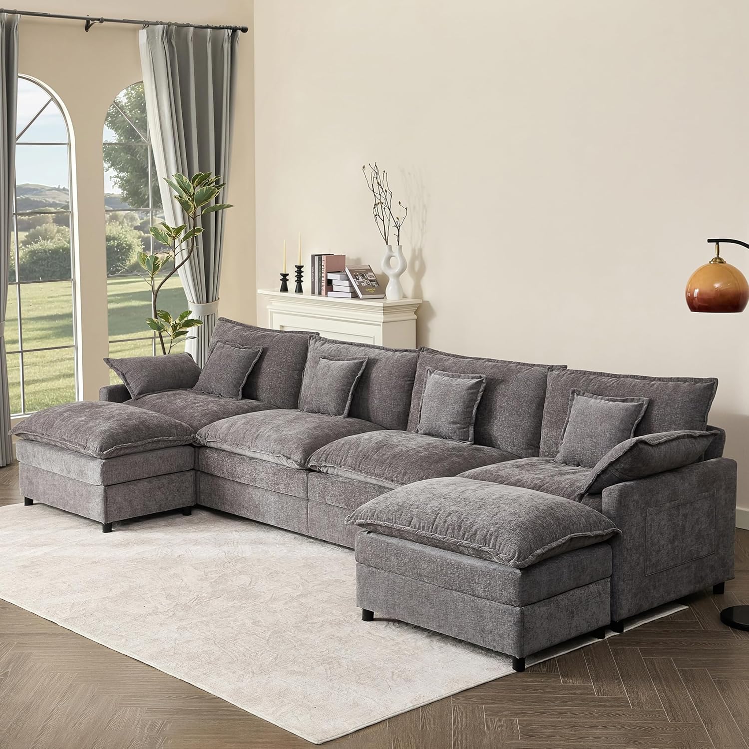 108" U-shaped sofa modular sofa three-seater comfortable cloud sofa